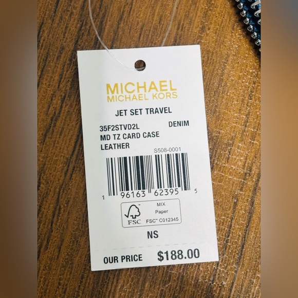 MICHAEL KORS OUTLET Blue Medium Logo Card Case New with tags!!! - Picture 6 of 9
